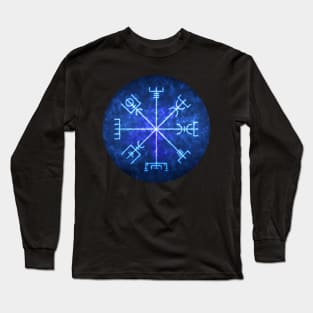 Vegvisir, Icelandic Magical Stave Wrought in Ice Fire Long Sleeve T-Shirt